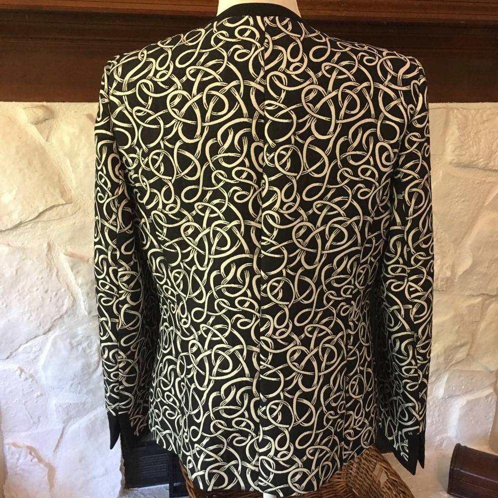 KASPER BLACK & WHITE ELEGANT TEXTURED JACKET BLAZER WOMEN’S SIZE 8 - Picture 4 of 11